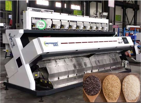 qualité  10 Chutes Rice Color Sorter Large Capacity Black White Red Brown Waterfall Structure 2520Kg usine